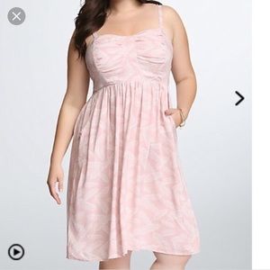 Torrid pink feather sun dress